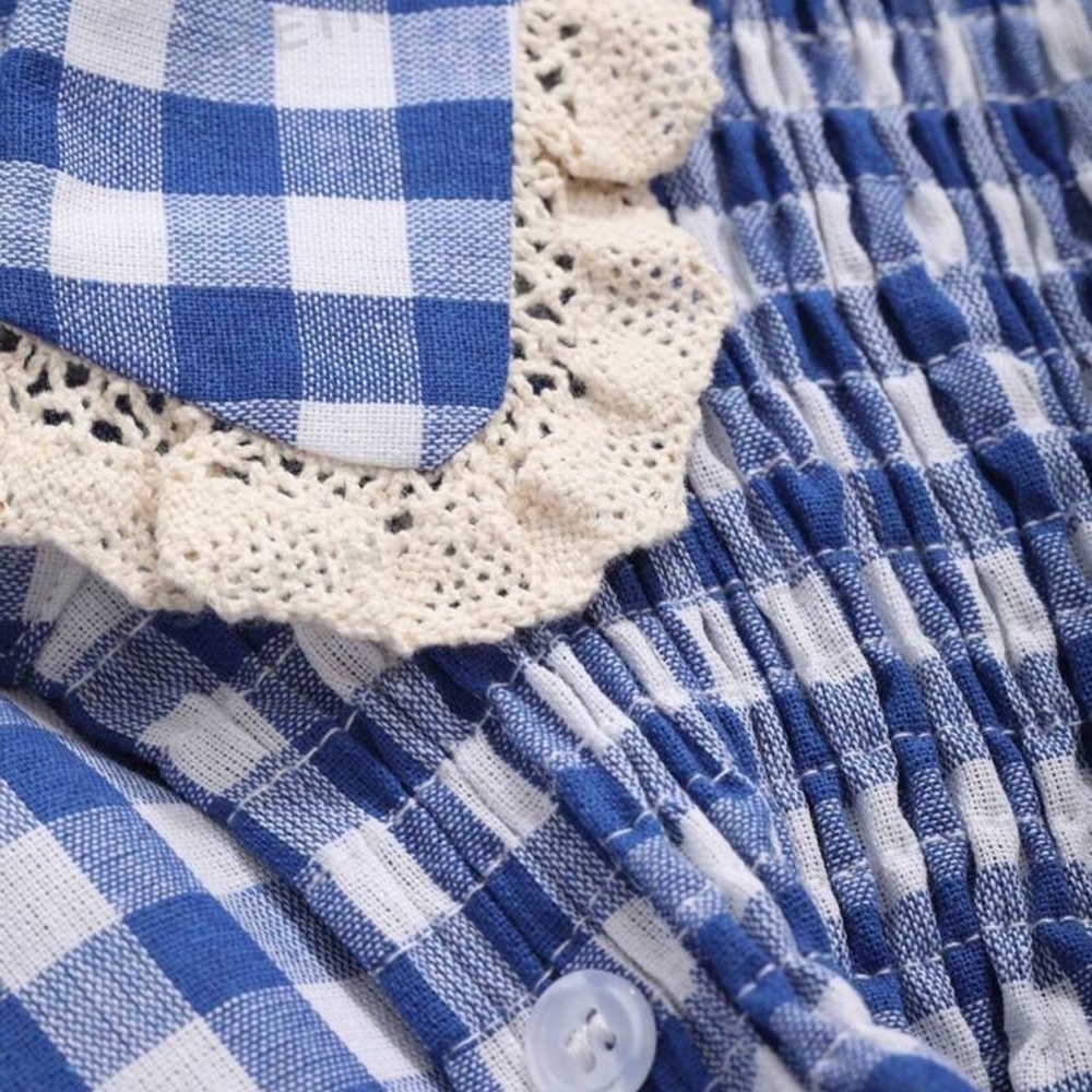 Stylish Plaid Bubble Sleeves Blouse | Brand New🔥 - Picture 3 of 4